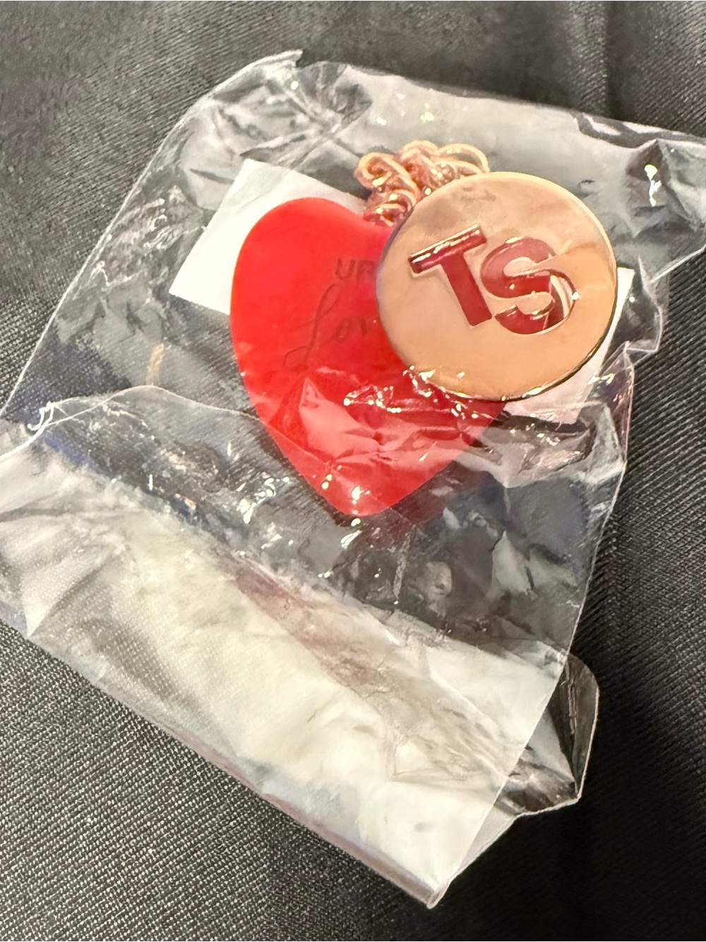 Taylor Swift Red Heart & Gold TS Keychain Card Holder